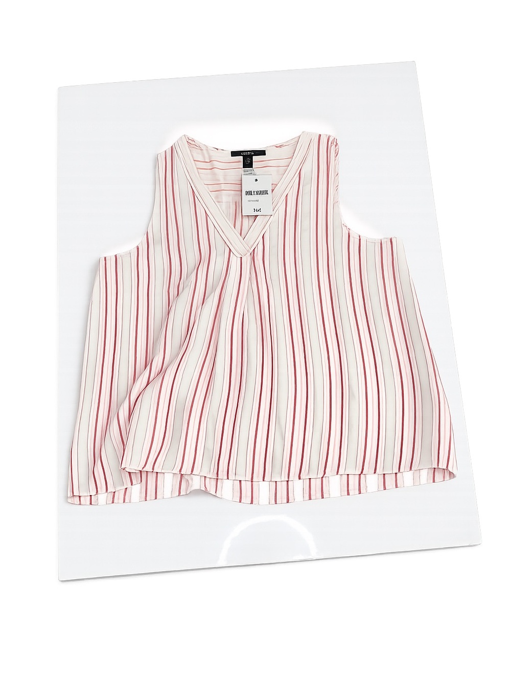 Forever 21 Club Monaco Pink Stripe Cold-Shoulder V-Neck Top
